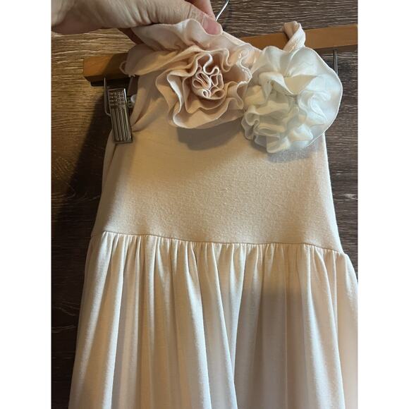 Dollcake Girl Dress 4 Ruffle Halter Blush Ivory Maxi Dress Cottage Core Cotton - Picture 4 of 8